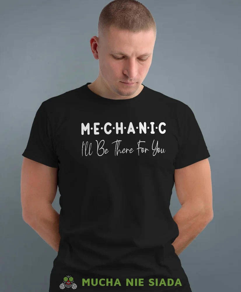 Mechanic, czarna męska koszulka, prezent dla mechanika, koszulka z nadrukiem dla mechanika, koszulka dla mechanika, koszulki dla mechanika, mucha niesiada, mns.webp