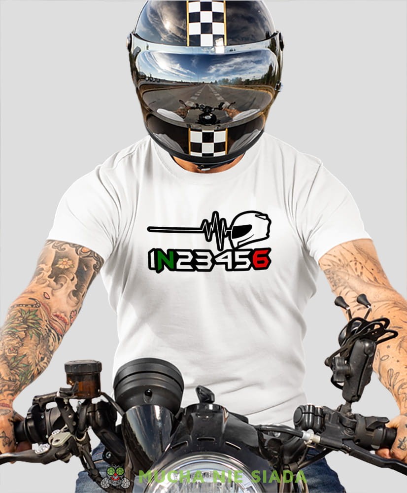 Męska Koszulka motocyklowa - EKG motocyklisty