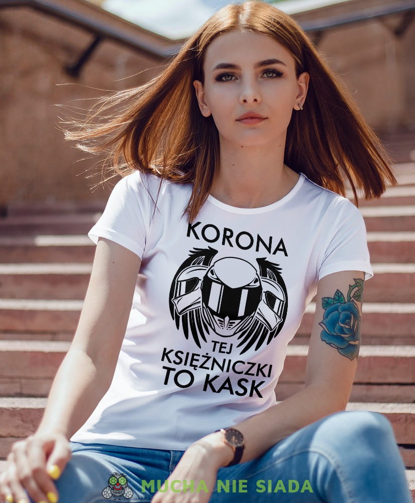 Damska koszulka motocyklowa - Korona tej księżniczki to kask