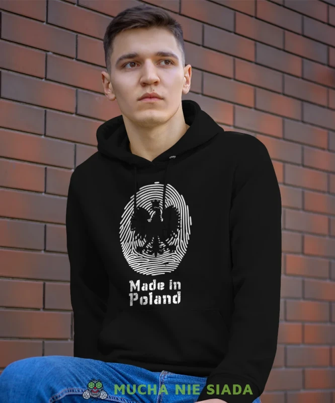 Made in Poland, Orzeł Polski, odcisk palca, męska bluza z kapturem, bluza patriotyczna, bluzy z grafiką patriotyczną, dla mężczyzny, bluzay patriotyczne, bluza Polska, bluzy patriotyczne z kapturem.webp