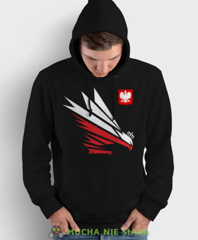 Orzeł piorun biało czerwony Godło Polski, męska bluza z kapturem, bluza patriotyczna, bluzy z grafiką patriotyczną, dla mężczyzny, bluzay patriotyczne, bluza Polska, bluzy patriotyczne z kapturem.webp