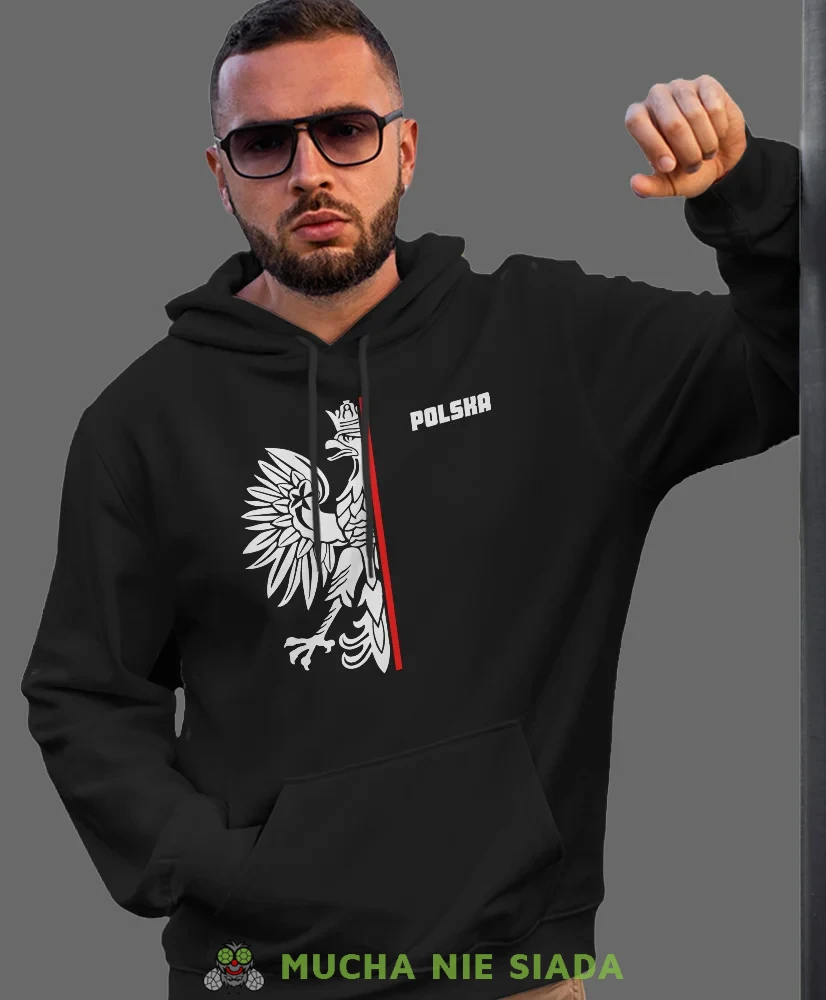 Orzeł Polski Polska, męska bluza z kapturem, bluza patriotyczna, bluzy z grafiką patriotyczną, bluzay patriotyczne, bluza Polska, bluzy patriotyczne z kapturem.webp