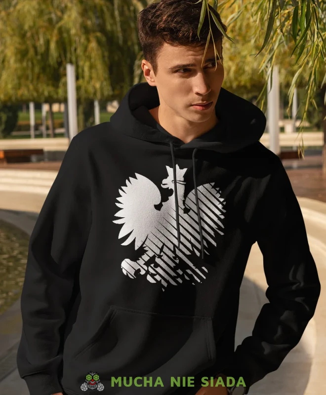Orzeł Polski, modern, męska bluza z kapturem, bluza patriotyczna, bluzy z grafiką patriotyczną, dla mężczyzny, bluzay patriotyczne, bluza Polska, bluzy patriotyczne z kapturem.webp