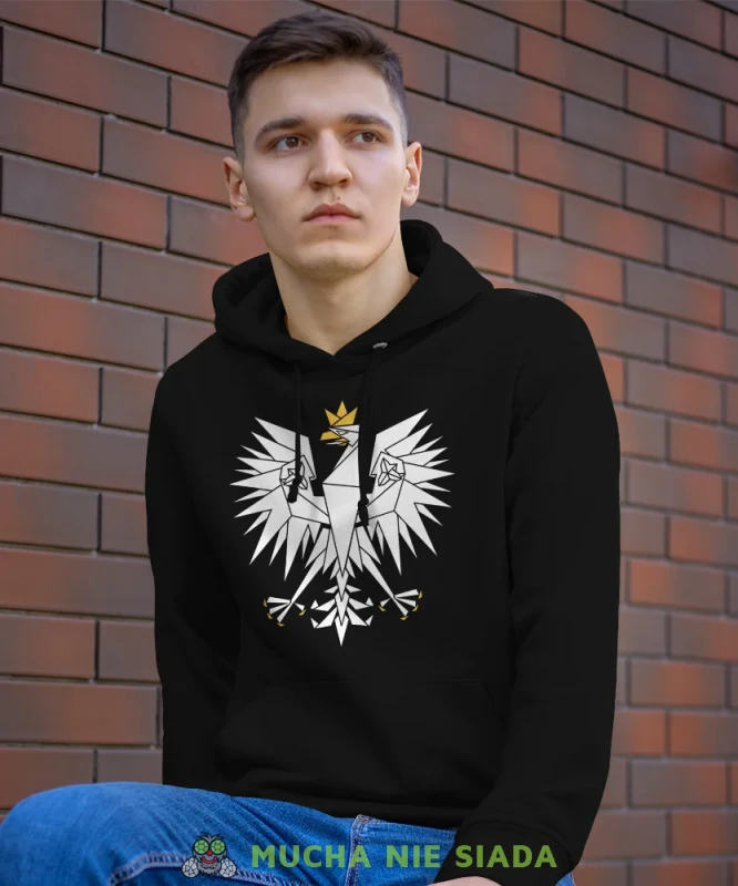 Polska Orzeł, męska bluza z kapturem, bluza patriotyczna, bluzy z grafiką patriotyczną, dla mężczyzny, bluzay patriotyczne, bluza Polska, bluzy patriotyczne z kapturem.webp