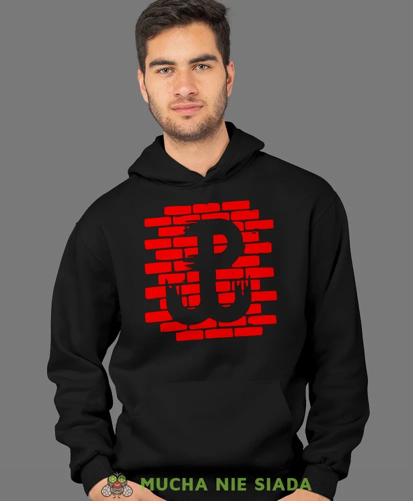 Polska Walcząca mur, męska bluza z kapturem, bluza patriotyczna, bluzy z grafiką patriotyczną, dla mężczyzny, bluzay patriotyczne, bluza Polska, bluzy patriotyczne z kapturem.webp