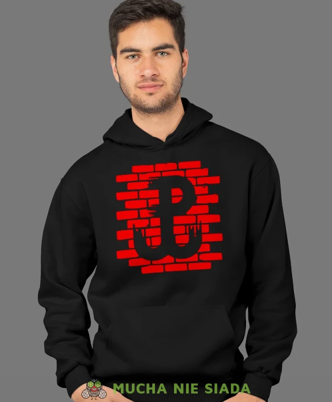 Polska Walcząca mur, męska bluza z kapturem, bluza patriotyczna, bluzy z grafiką patriotyczną, dla mężczyzny, bluzay patriotyczne, bluza Polska, bluzy patriotyczne z kapturem.webp