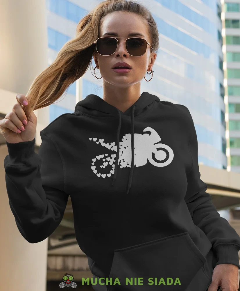 Bluza z kapturem dla motocyklistki - Motocykl serca