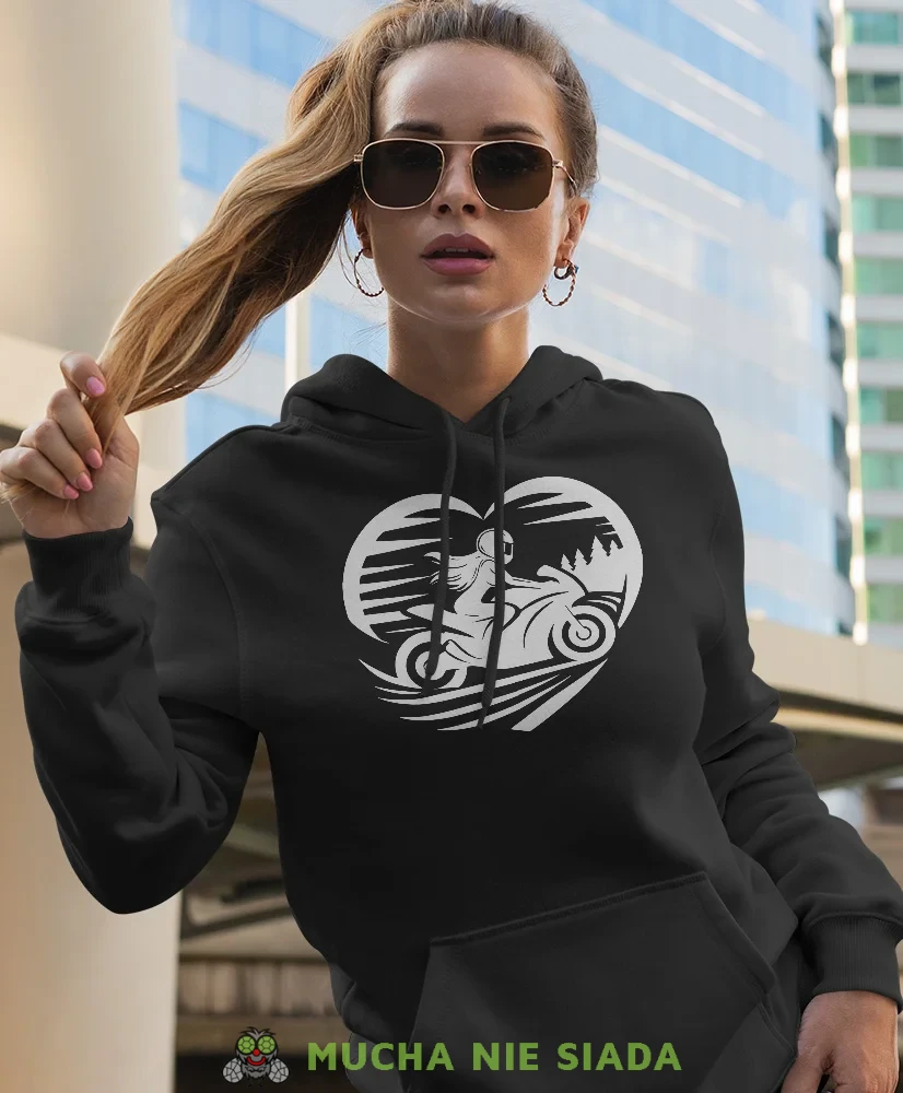 Bluza z kapturem dla motocyklistki - Motocyklistka w sercu