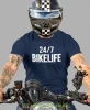 Bikelife, granatowa męska koszulka, koszulka dla motocyklisty, koszulki na motocykl, koszulka na motocykl, męska koszulka na motocykl na prezent dla miłośnika motocykl.webp