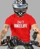 Bikelife, czerwona męska koszulka, koszulka dla motocyklisty, koszulki na motocykl, koszulka na motocykl, męska koszulka na motocykl na prezent dla miłośnika motocykli.webp