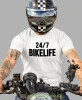 Bikelife, biała męska koszulka, koszulka dla motocyklisty, koszulki na motocykl, koszulka na motocykl, męska koszulka na motocykl na prezent dla miłośnika motocykli.webp