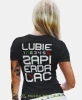 Lubię zapier moto, czarna damska koszulka, koszulka motocyklowa, dla motocyklistki, koszulka na motocykl, dla miłośniczki motocykli, mucha nie siada.webp