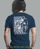 Look and save a life, granatowa męska koszulka, koszulka dla motocyklisty, koszulki na motocykl, koszulka na motocykl, męska koszulka na motocykl na prezent dla miłośn.webp