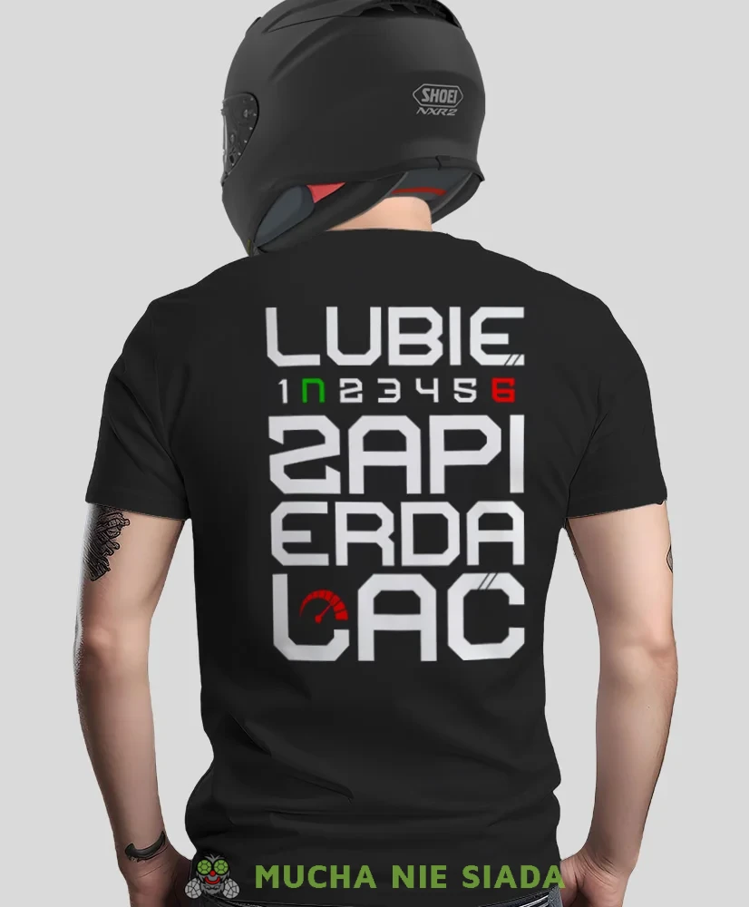 Męska Koszulka motocyklowa - Lubię zapierdalać