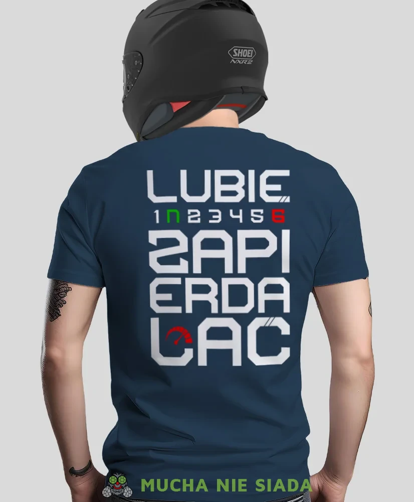 Lubię zapier moto, granatowa męska koszulka, koszulka dla motocyklisty, koszulki na motocykl, koszulka na motocykl, męska koszulka na motocykl na prezent dla miłośnika.webp