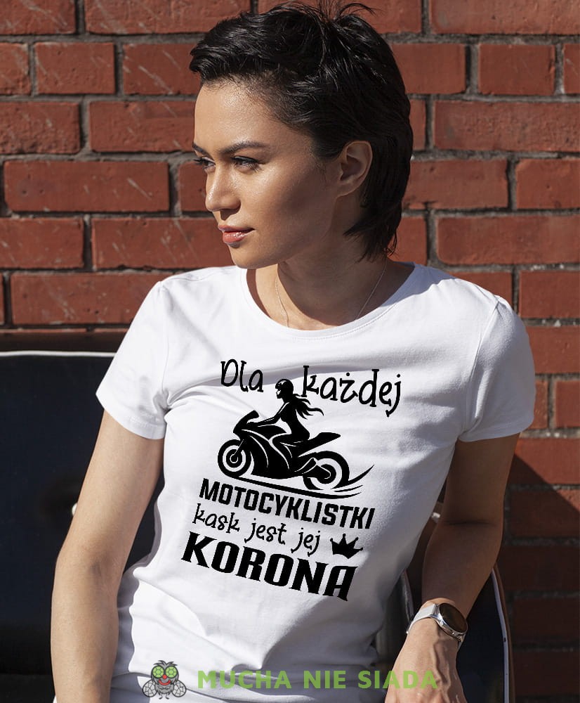 Damska koszulka motocyklowa - Dla każdej motocyklistki kask jest jej koroną