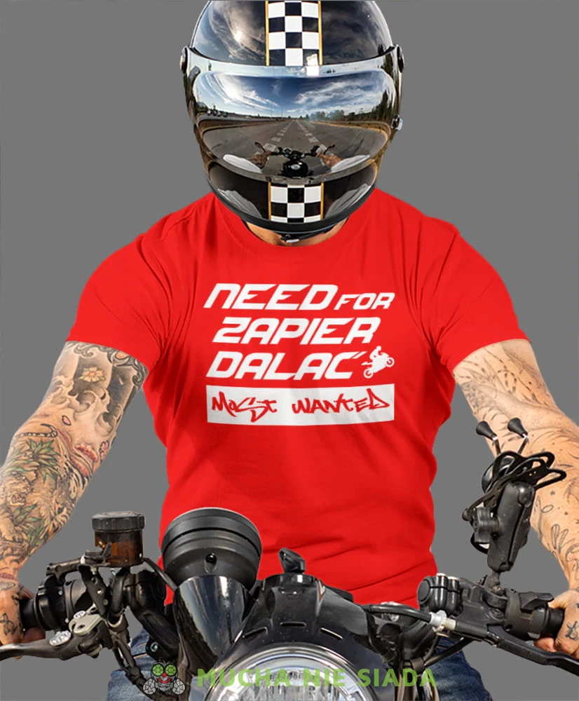 Need for zapier, czerwona męska koszulka, koszulka dla motocyklisty, koszulki na motocykl, koszulka na motocykl, męska koszulka na motocykl na prezent dla miłośnika motocykli.jpg