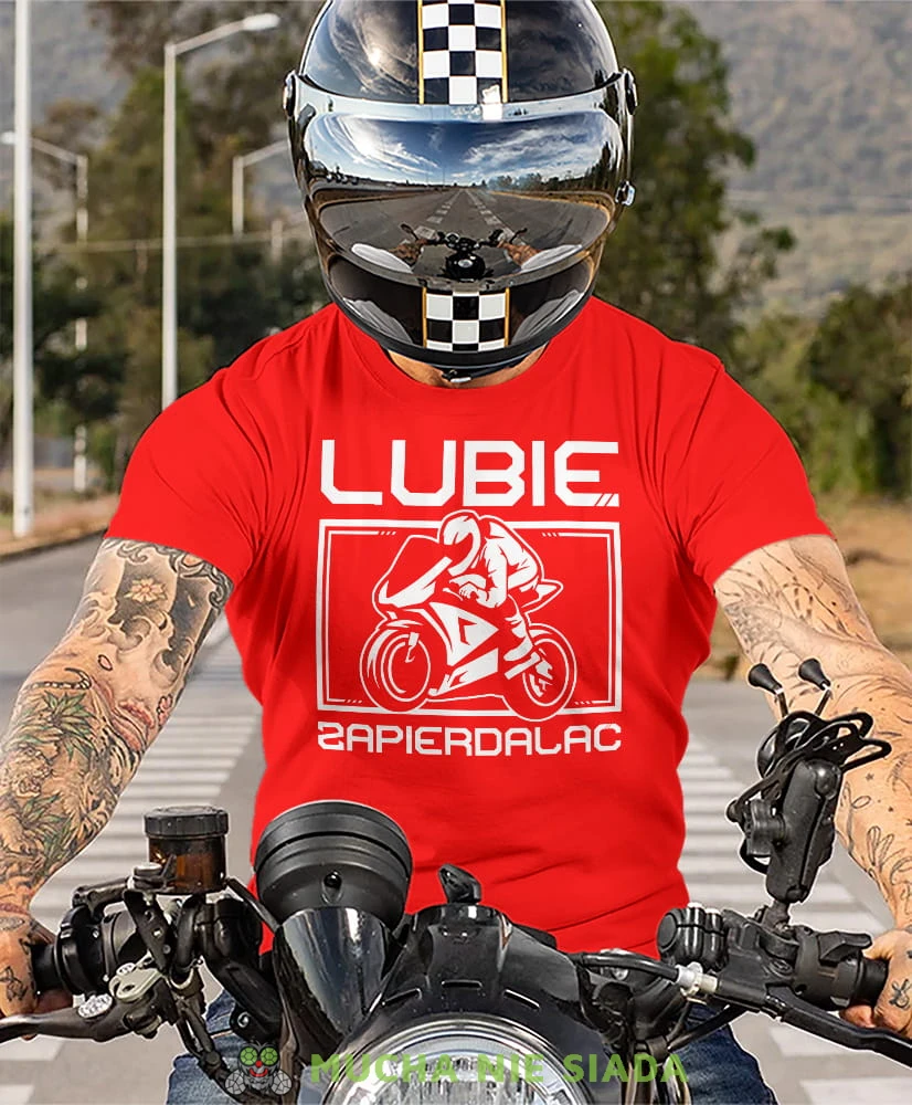 Lubię zapier motocyklista, czerwona męska koszulka, koszulka dla motocyklisty, koszulki na motocykl, koszulka na motocykl, męska koszulka na motocykl na prezent dla miłośnika motocykli.jpg