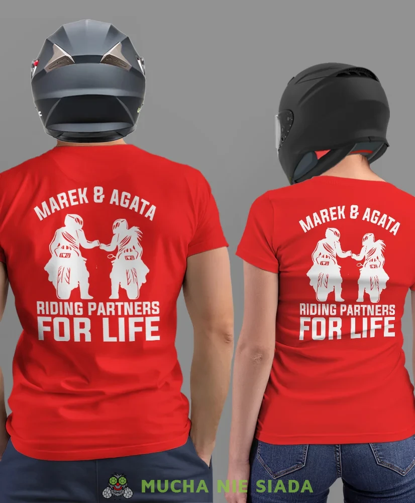 Riding partners for life Imiona, czerwone koszulki dla par, dla motocyklistów, na motocykl, dla motocyklisty, dla motocyklistki, koszulkimotocyklowe, dla par, mucha nie siada, mns (1).webp
