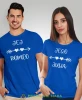 Jego Julia Jej Romeo, niebieska koszulki dla par, dla męża, dla żony, dla chłopaka, dla dziewczyny, dla zakochanych, dla par, walentynki, fajne koszulki, t-shirty dla par, mucha nie siada, mns.webp