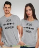 Jego Julia Jej Romeo, szare koszulki dla par, dla męża, dla żony, dla chłopaka, dla dziewczyny, dla zakochanych, dla par, walentynki, fajne koszulki, t-shirty dla par, mucha nie siada, mns.webp