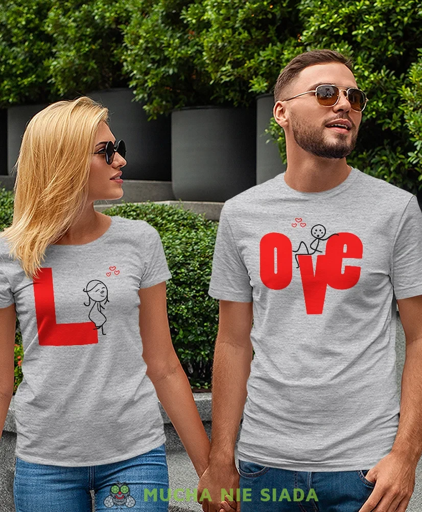 Love ludki, szare koszulki dla par, dla męża, dla żony, dla chłopaka, dla dziewczyny, dla zakochanych, dla par, walentynki, fajne koszulki, t-shirty dla par, mucha nie siada, mns.webp