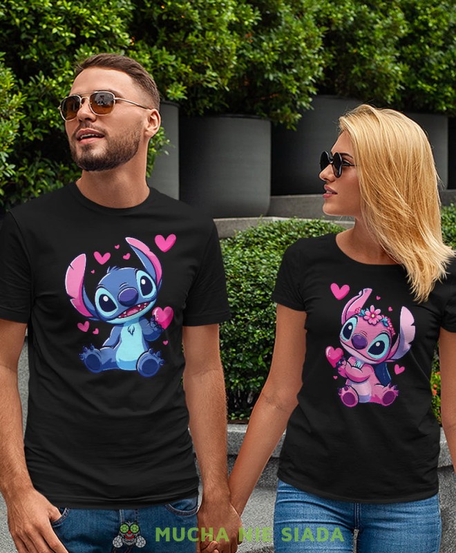 Stitch Angel, czarne koszulki dla par, dla męża, dla żony, dla chłopaka, dla dziewczyny, dla zakochanych, dla par, walentynki, fajne koszulki, t-shirty dla par, mucha nie siada, mns.jpg