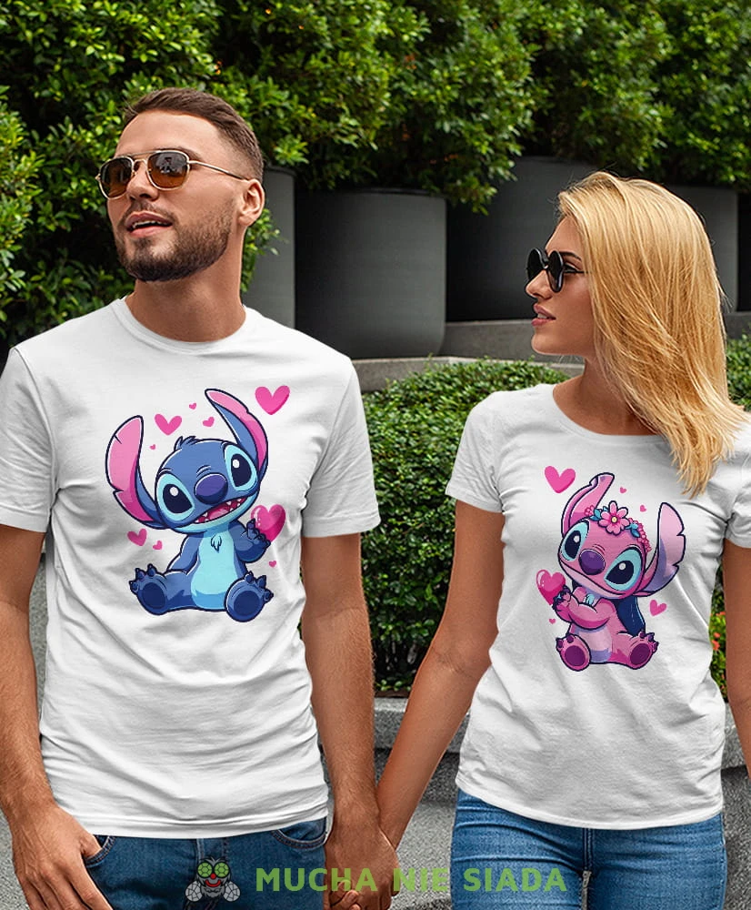 Stitch Angel, białe koszulki dla par, dla męża, dla żony, dla chłopaka, dla dziewczyny, dla zakochanych, dla par, walentynki, fajne koszulki, t-shirty dla par, mucha nie siada, mns.jpg