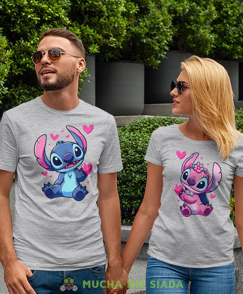 Stitch Angel, szare koszulki dla par, dla męża, dla żony, dla chłopaka, dla dziewczyny, dla zakochanych, dla par, walentynki, fajne koszulki, t-shirty dla par, mucha nie siada, mns.jpg