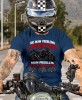 Granatowa koszulka motocyklowa Nie Mam Problemu z Motocyklem, odzież dla motocyklisty, Mucha Nie Siada