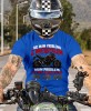 Niebieska koszulka motocyklowa Nie Mam Problemu z Motocyklem, śmieszna koszulka moto dla motocyklisty