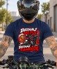 Granatowa koszulka motocyklowa Dzisiaj Nie Piję Dzisiaj Tankuję, odzież motocyklowa Mucha Nie Siada