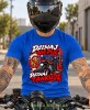 Niebieska koszulka dla motocyklisty Dzisiaj Nie Piję Dzisiaj Tankuję, zabawny wzór motocyklowy