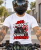 Biała koszulka motocyklowa Nie Dotykaj Jeszcze Spłacam, prezent dla właściciela motocykla, koszulka moto