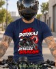 Granatowa koszulka Nie Dotykaj Jeszcze Spłacam, koszulka motocyklowa dla motocyklisty, MNS