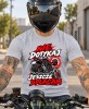 Szary melanż koszulka Nie Dotykaj Jeszcze Spłacam, prezent motocyklowy, koszulka dla motocyklisty