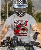 Szara melanż koszulka motocyklowa Terapia 98 Oktanów, prezent dla motocyklisty, MNS