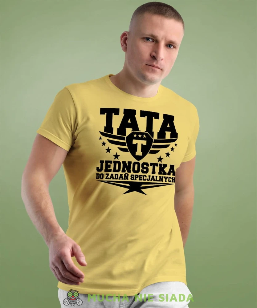 Tata jednostka do zadań specjalnych - koszulka dla taty na dzień ojca lub urodziny żółta