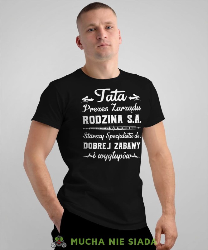 Tata prezes zarządu rodzina s.a - koszulka dla taty czarna