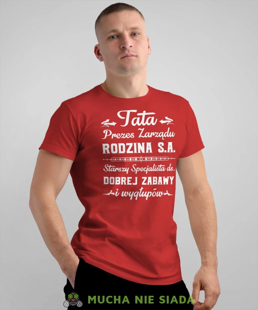 Tata prezes zarządu rodzina s.a - koszulka dla taty czerwona
