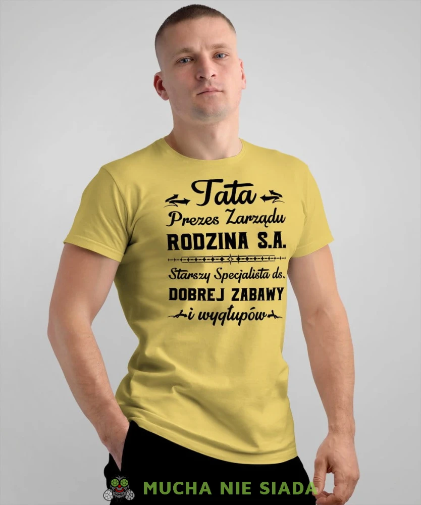 Tata prezes zarządu rodzina s.a - koszulka dla taty żółta