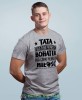 Dla syna pierwszy bohater dla córki pierwsza miłość - koszulka dla taty szara