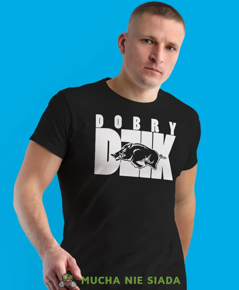 dobry dzik, czarna koszulka na siłownię, męska koszulka, koszulka sportowa, na sport, gym, na siłownię.jpg