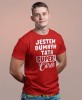Jestem dumnym tatą super córek - koszulka dla taty czerwona