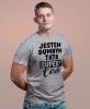 Jestem dumnym tatą super córek - koszulka dla taty szara