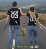 czarne koszulki dla par bonnie i clyde