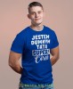 Jestem dumnym tatą super córek - koszulka dla taty niebieska