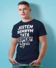 Jestem dumnym tatą super syna - koszulka dla taty granatowa