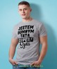 Jestem dumnym tatą super syna - koszulka dla taty szara