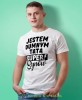 Jestem dumnym tatą super synów - koszulka dla taty biała